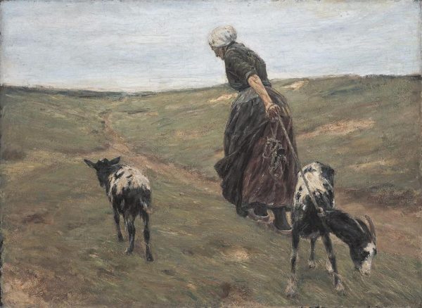 Woman with Goats in the Dunes by Max Liebermann