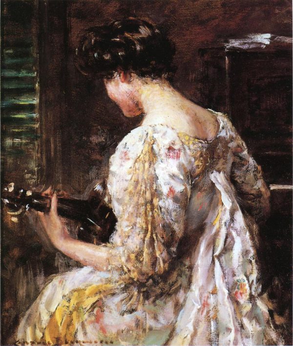 Woman with Guitar by Carroll Beckwith
