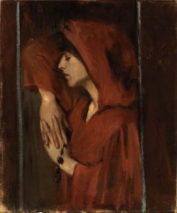 Woman with Red Hood by Alice Pike Barney - hand-painted oil reproduction