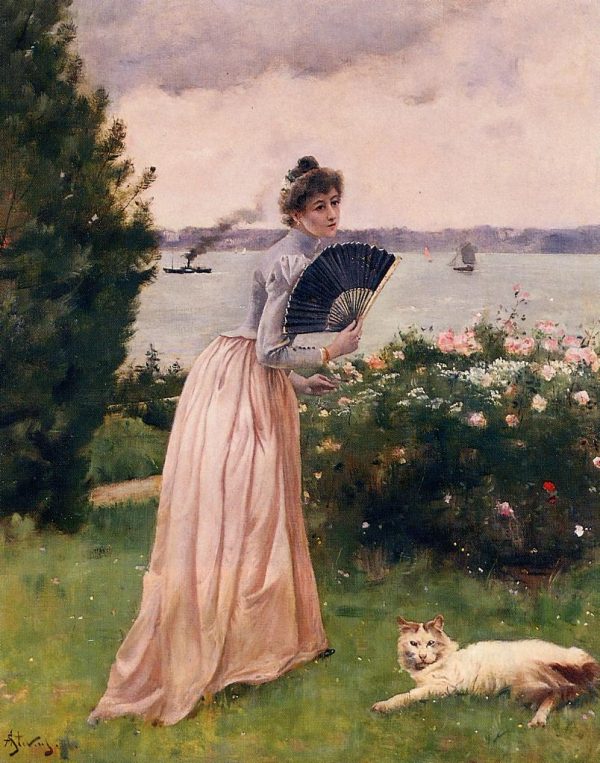 Woman with a Fan by Alfred Stevens