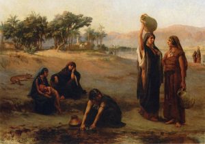 Women Drawing Water from The Nile by Frederick Arthur Bridgeman - hand-painted oil reproduction
