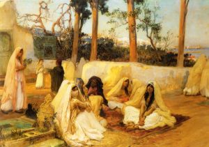 Women at the Cemetery by Frederick Arthur Bridgeman - hand-painted oil reproduction