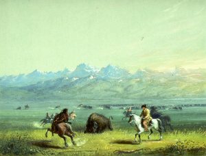 Wounded Buffalo by Alfred Jacob Miller - hand-painted oil reproduction