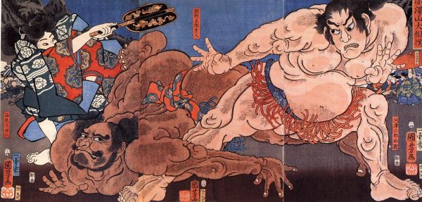 Wrestling by Utagawa Kuniyoshi