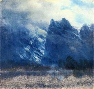 Yosemite Valley, Twin Peaks by Albert Bierstadt - hand-painted oil reproduction