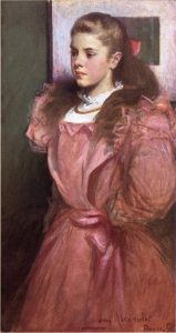 Young Girl in Rose by John White Alexander - hand-painted oil reproduction