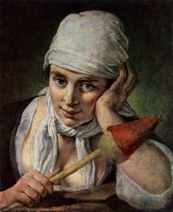 Young Girl with Distaff by Pietro Rotari - hand-painted oil reproduction