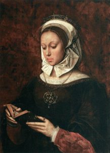 Young Woman in Orison Reading a Book of Hours by Ambrosius Benson - hand-painted oil reproduction