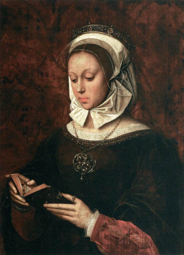 Young Woman in Orison Reading a Book of Hours by Ambrosius Benson