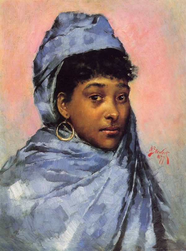 Young Woman in Blue by Julius LeBlanc Stewart