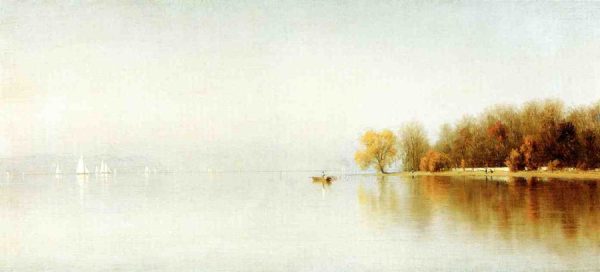 An Indian Summer's Day on the Hudson - Tappan Zee by Sanford Robinson Gifford