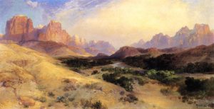 Zion Valley South Utah by Thomas Moran - hand-painted oil reproduction