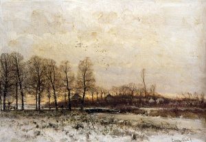 Zonsondergang by Louis Apol - hand-painted oil reproduction