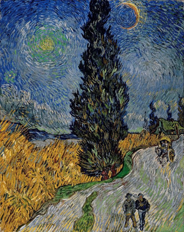 Road with Cypress and Star by Vincent Van Gogh, hand-painted oil painting reproduction