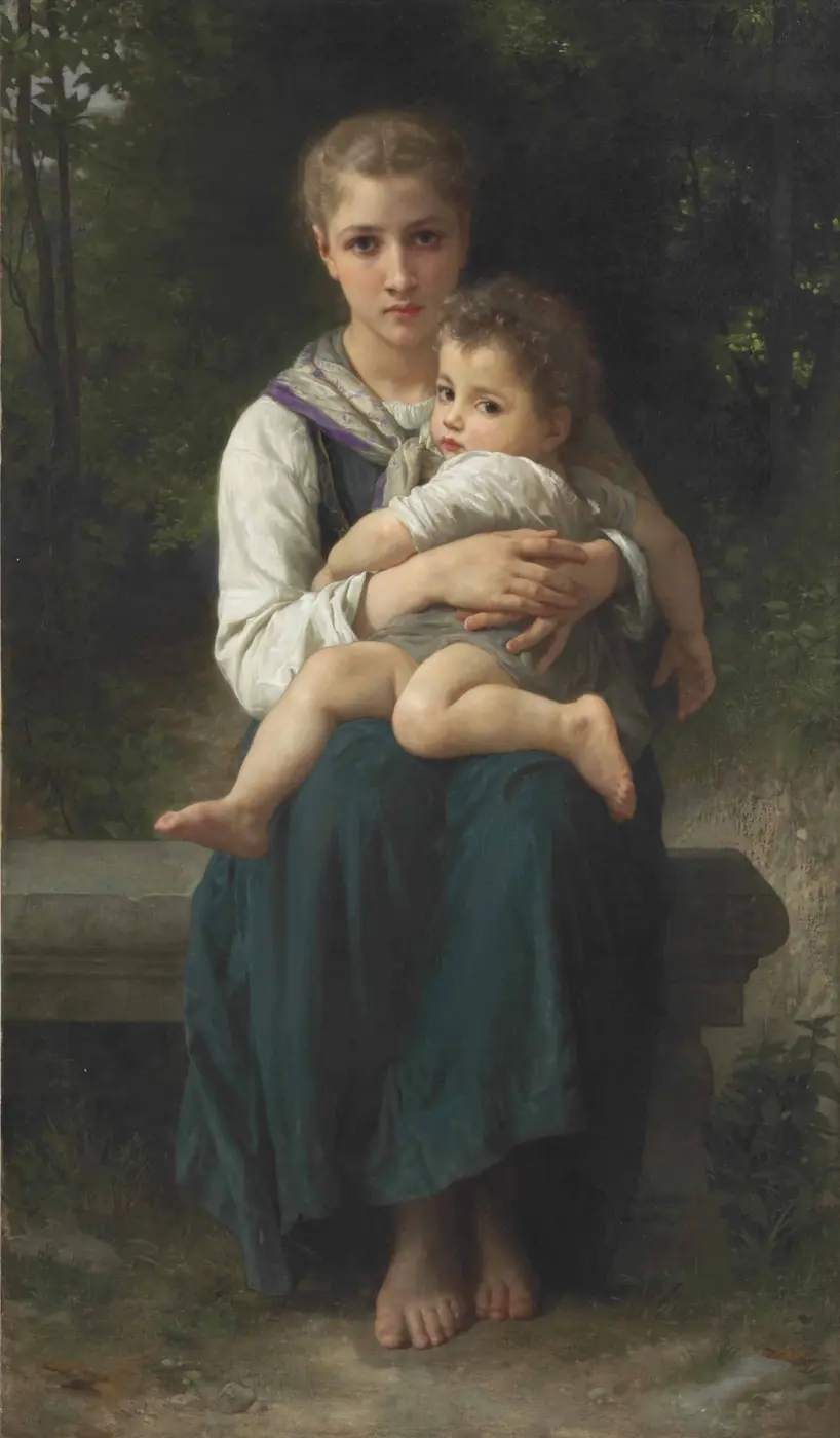 The Two Sisters by William Bouguereau - hand-painted oil reproduction