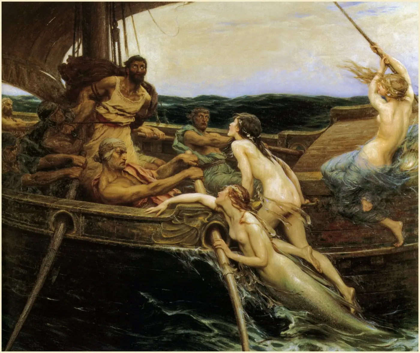Ulysses and the Sirens by Herbert Draper - hand-painted oil reproduction
