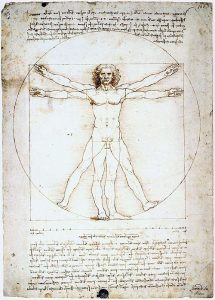 Vitruvian Man by Leonardo da Vinci - hand-painted oil reproduction