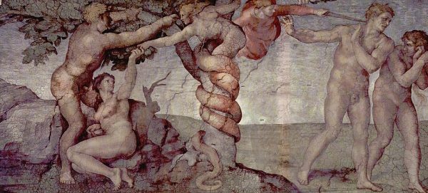 The Fall of Man and the Expulsion from the Garden of Eden by Michelangelo