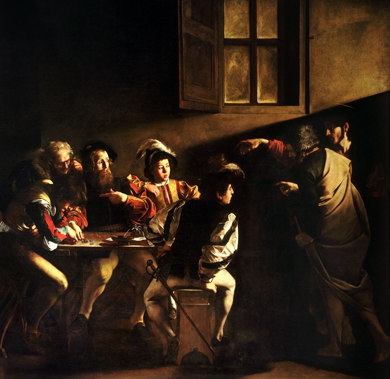 The Calling of Saint Matthew by Caravaggio by Caravaggio