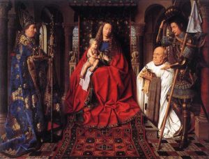 The Virgin and Child with Canon van der Paele by Jan Van Eyck - hand-painted oil reproduction