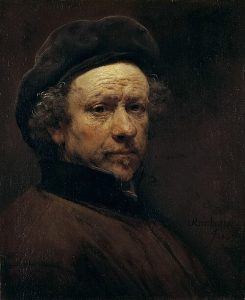 Self-Portrait with Beret and Turned-Up Collar by Rembrandt - hand-painted oil reproduction