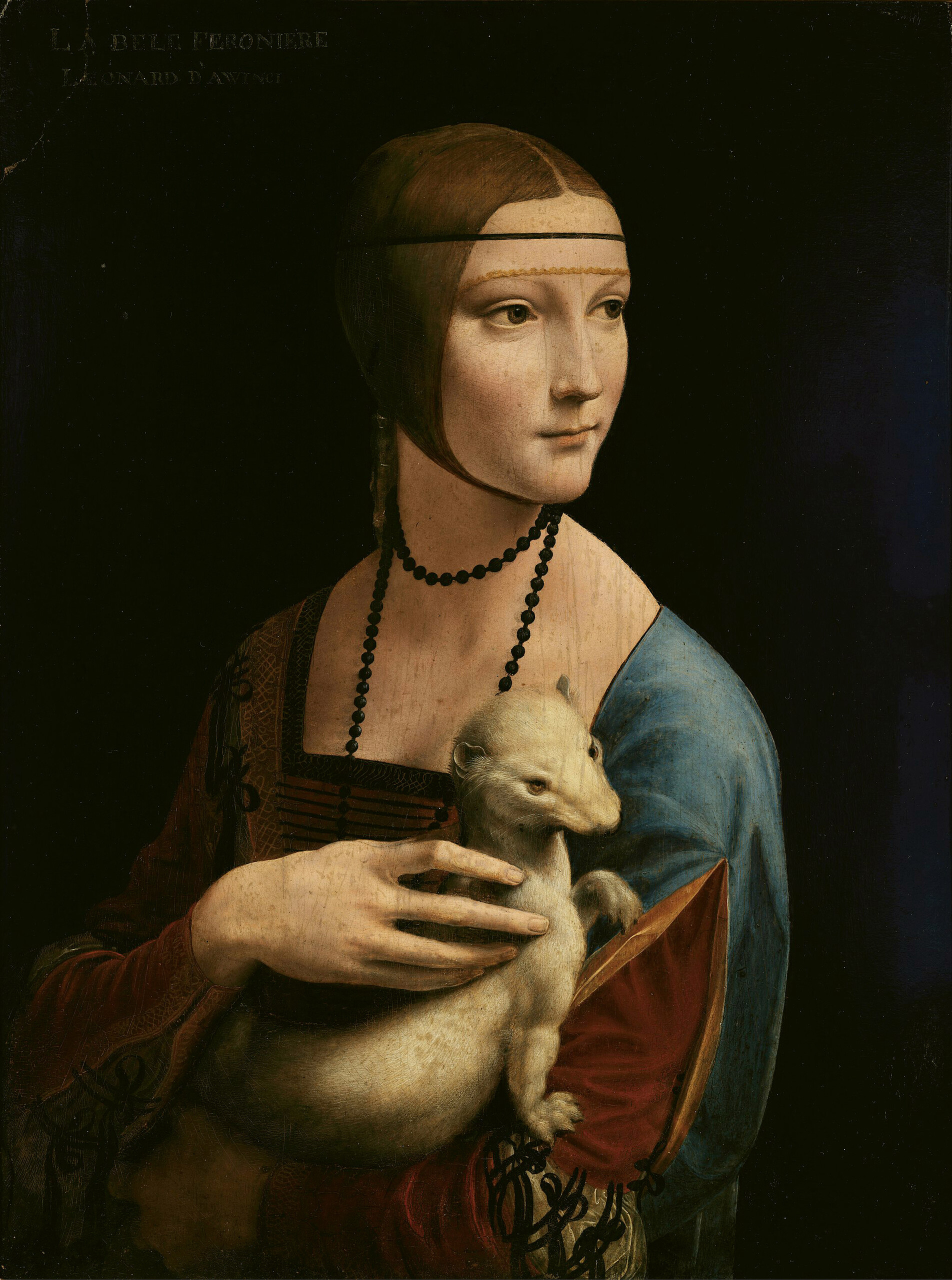 Lady with an Ermine by Leonardo da Vinci, hand-painted oil reproduction