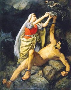 Loke and Sigyn by Mårten Eskil Winge - hand-painted oil reproduction