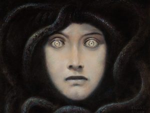 Head of Medusa by Franz von Stuck - hand-painted oil reproduction