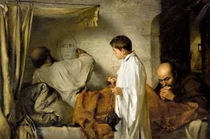 The Dying Painter by Hermína Laukotová - hand-painted oil reproduction
