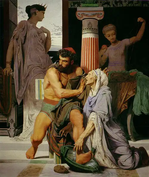 Ulysses Recognised by Eurycleia by Gustave Boulanger, 1849