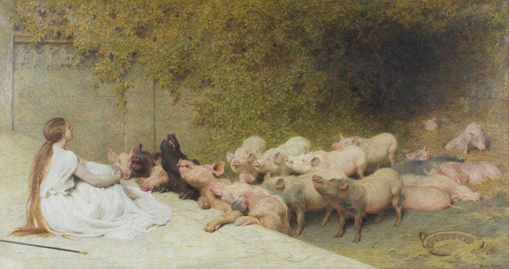 Circe and Her Swine by Briton Rivière, 1896