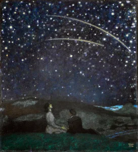 Falling Stars (1912) by Franz von Stuck - hand-painted oil painting reproduction