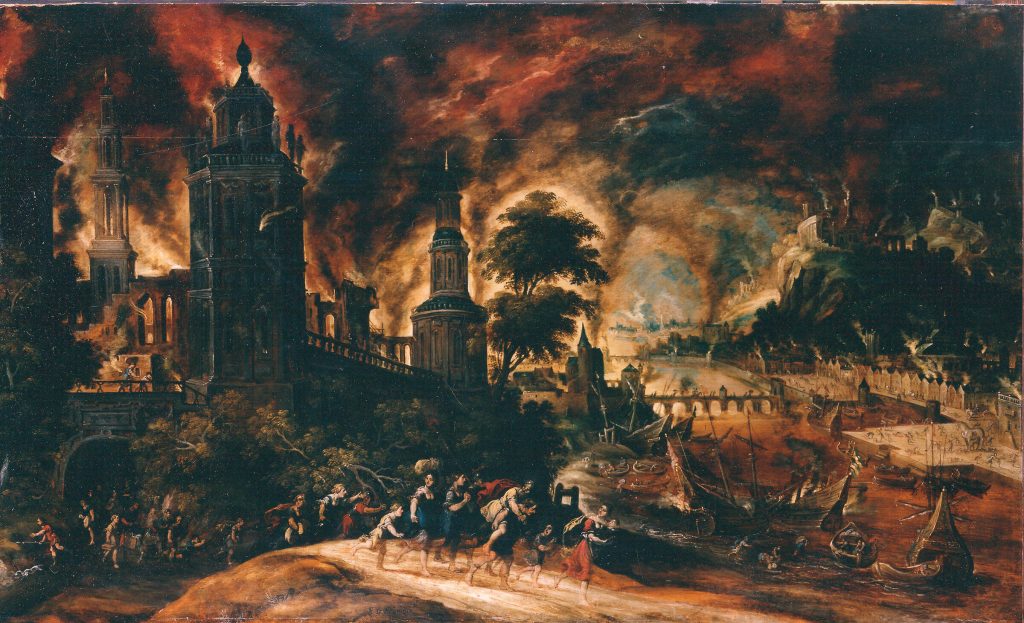 The Burning of Troy by Kerstiaen de Keuninck, c. 1600