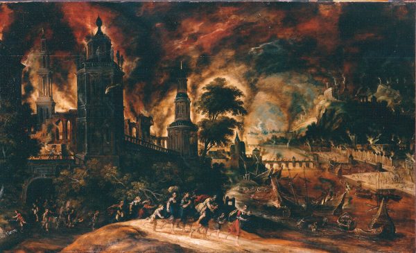 The Burning of Troy by Kerstiaen de Keuninck, hand-painted oil reproduction