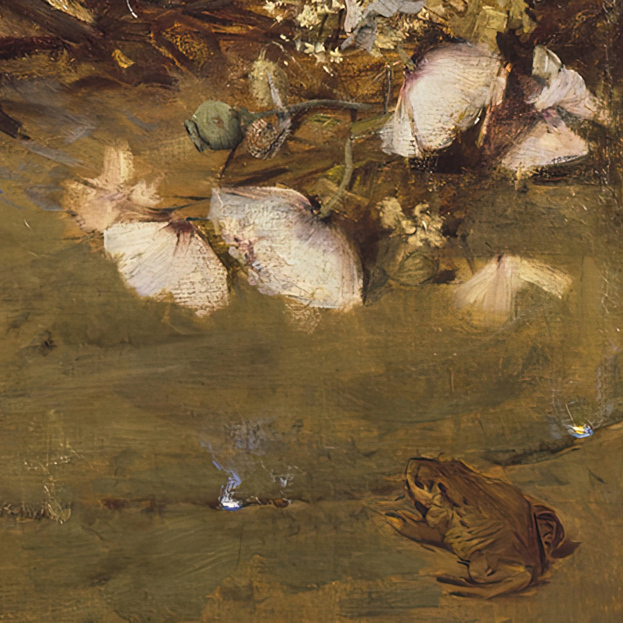 Small toad at the edge of The Magic Circle painting