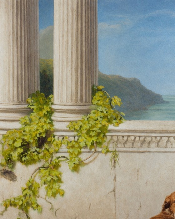 Columns and stone balustrade