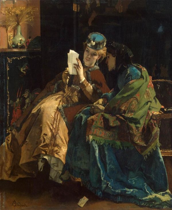 A Pleasant Letter by Alfred Stevens