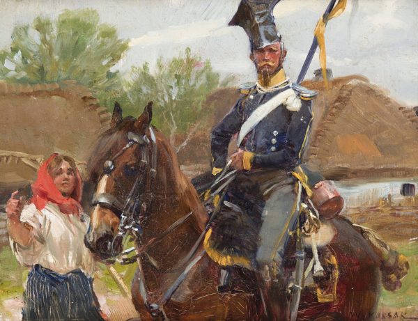 A Uhlan and a Girl by Wojciech Kossak