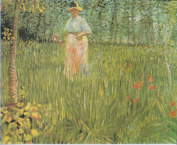 A Woman Walking in a Garden by Vincent Van Gogh