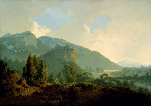 An Italian Landscape with Mountains and a River by Joseph Wright