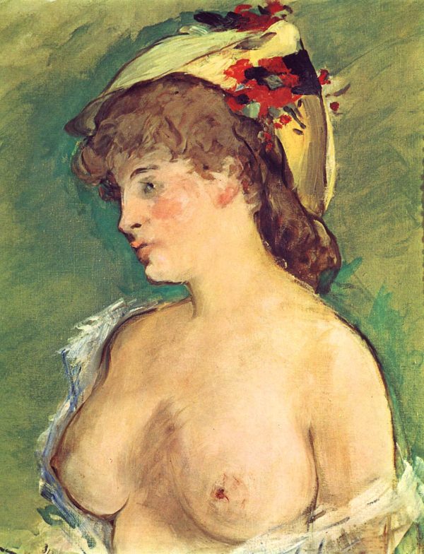 Blonde Woman with Bare Breasts by Edouard Manet
