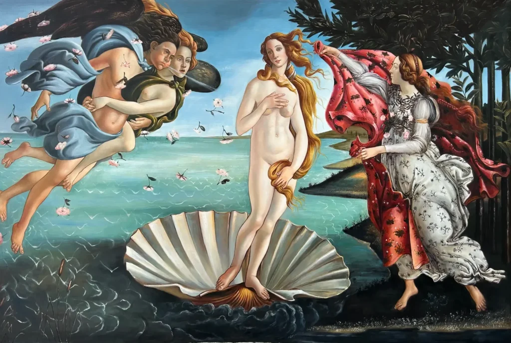 The Birth of Venus — studio photograph shown with a Gold frame preview