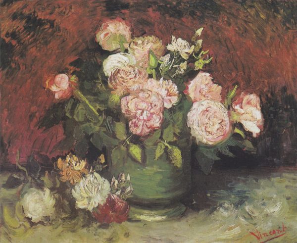 Bowl with Peonies and Roses by Vincent Van Gogh