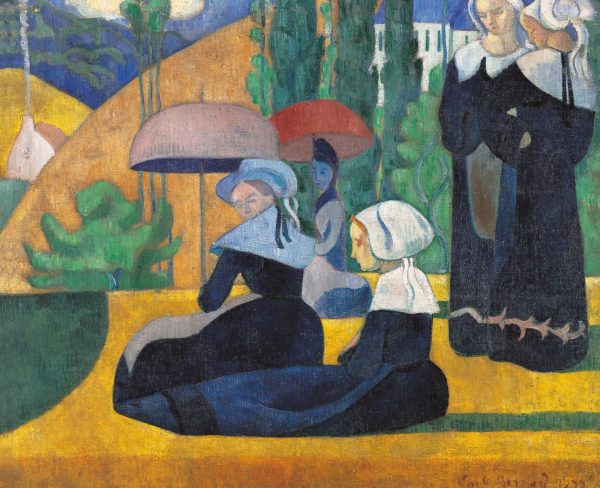 Breton women with parasols by Emile Bernard