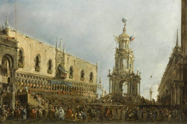 Carnival Thursday on the Piazzetta by Francesco Guardi