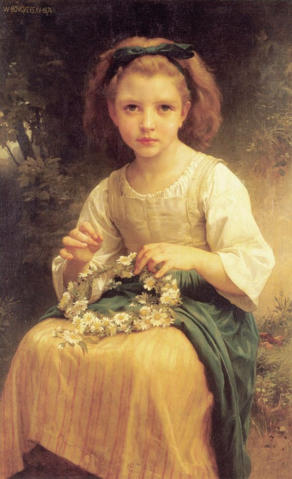 Child Braiding a Crown by William Bouguereau