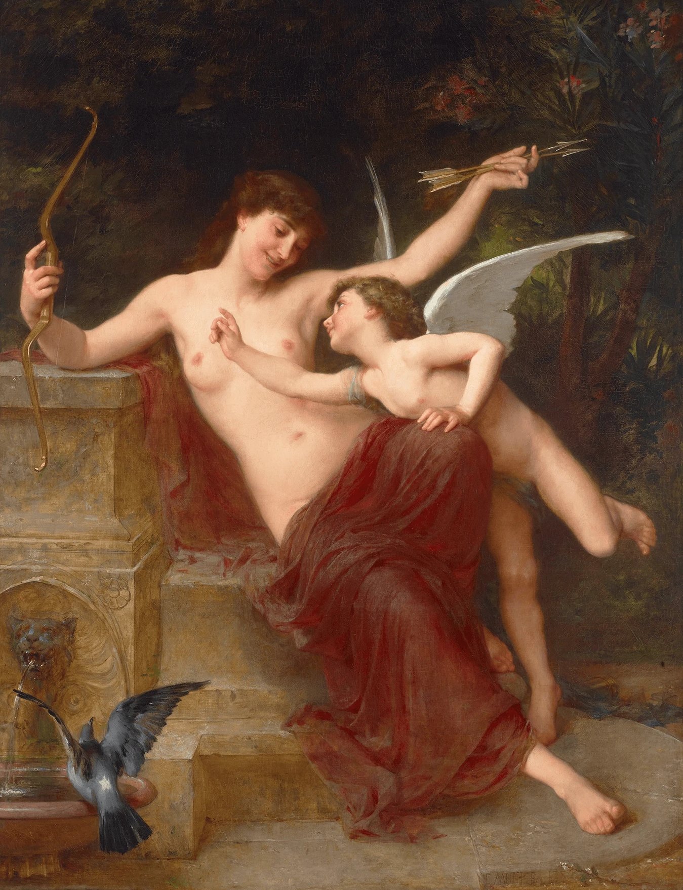 Cupid Disarmed by Emile Munier - hand-painted oil reproduction