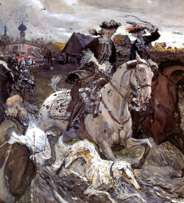 Departure of Emperor Peter II and Princess Elizabeth to Hunt by Valentin Alexandrovich Serov
