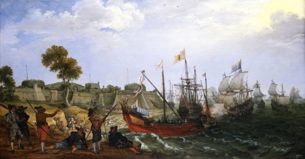 Dutch Squadron Attacking a Spanish Fortress by Adam Willaerts