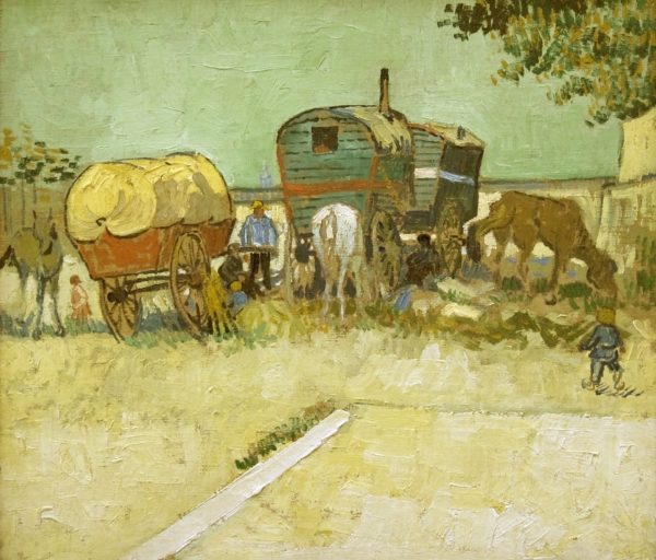 Encampment of Gypsies with Caravans by Vincent Van Gogh